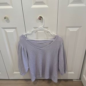 Purple puff sleeve sweater